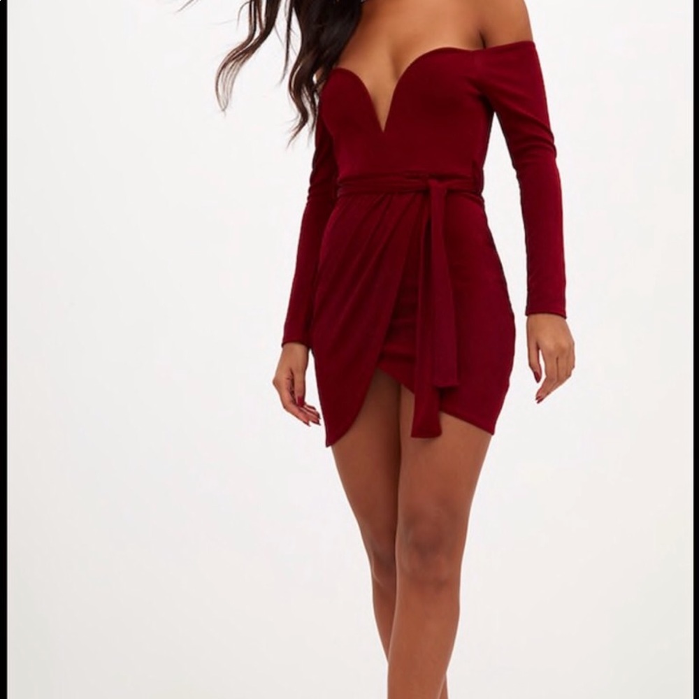 Wine bodycon dress